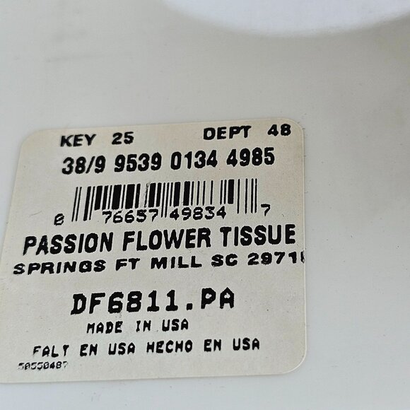 Vintage Cube Tissue Holder for Vanity "Passion Flower" Made in USA Pastel Floral - Picture 8 of 8